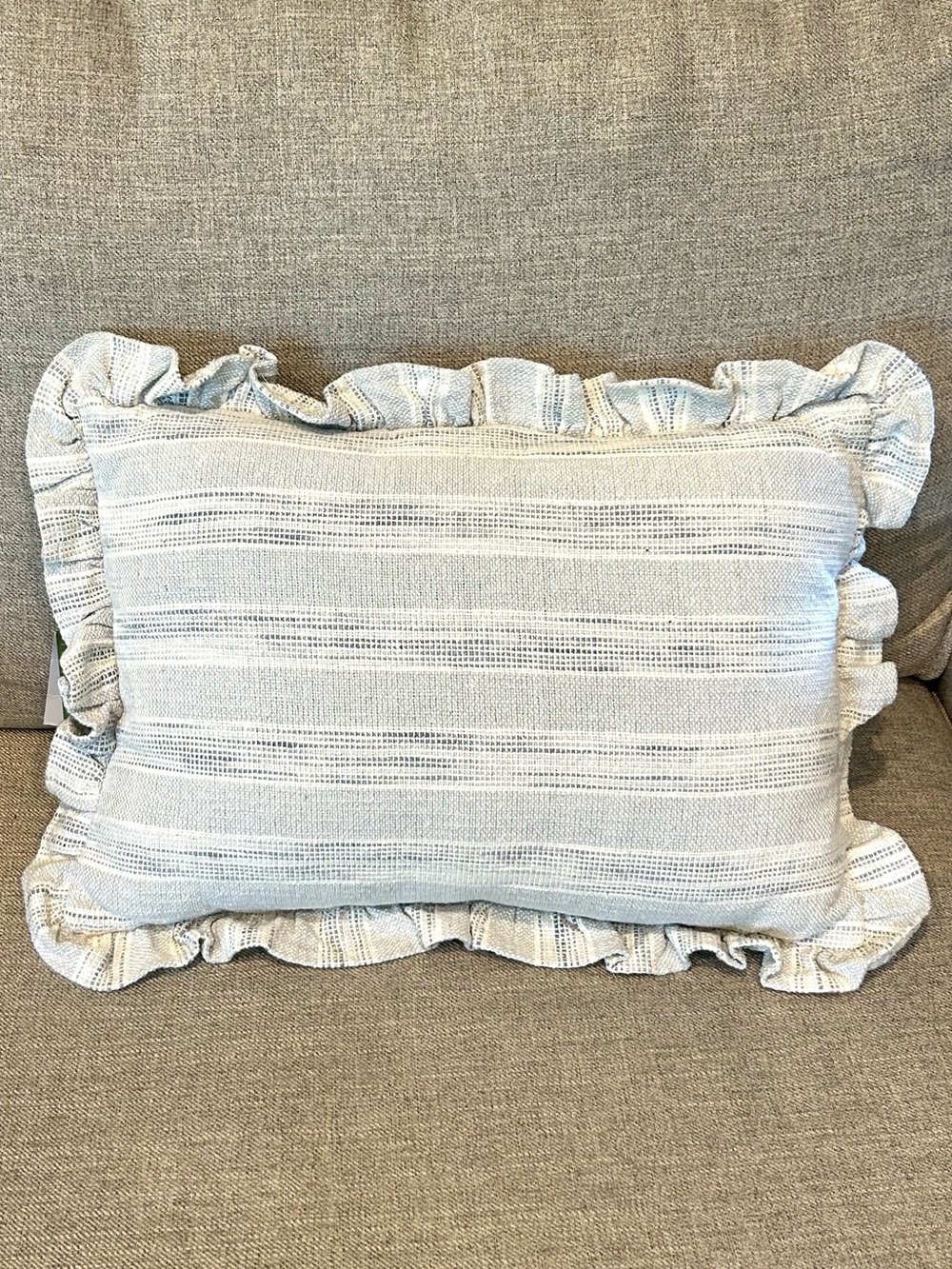 CELERIE by Celerie Kemble Striped Ruffled 14”x20” Cotton Weave Accent Pillow NWT